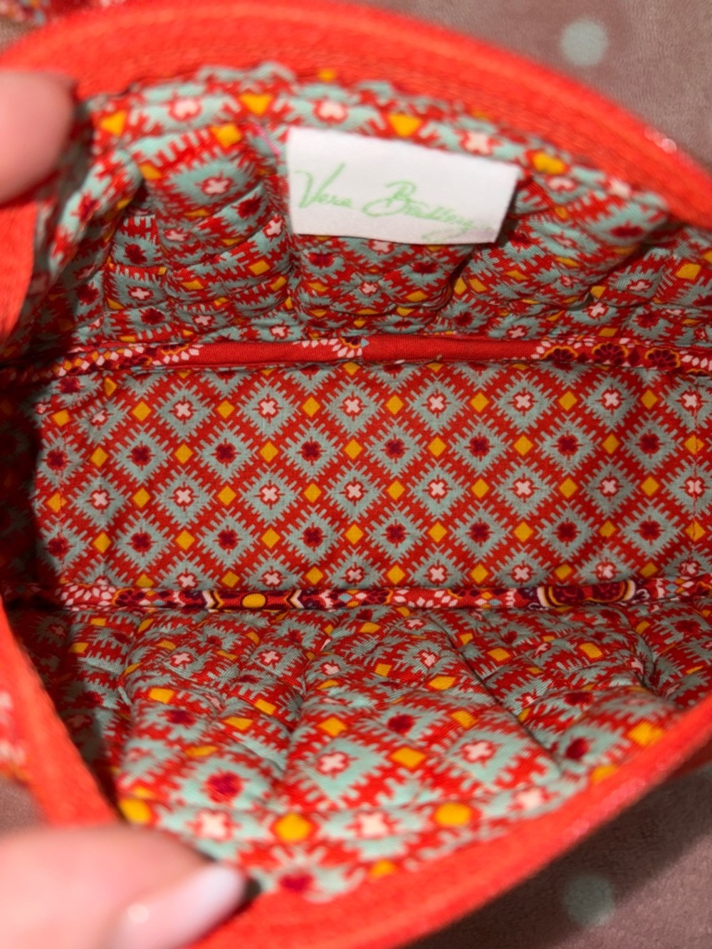 Vera Bradley Orange and Blue Quilted Floral Adjustable Crossbody Purse NWOT - Picture 7 of 9
